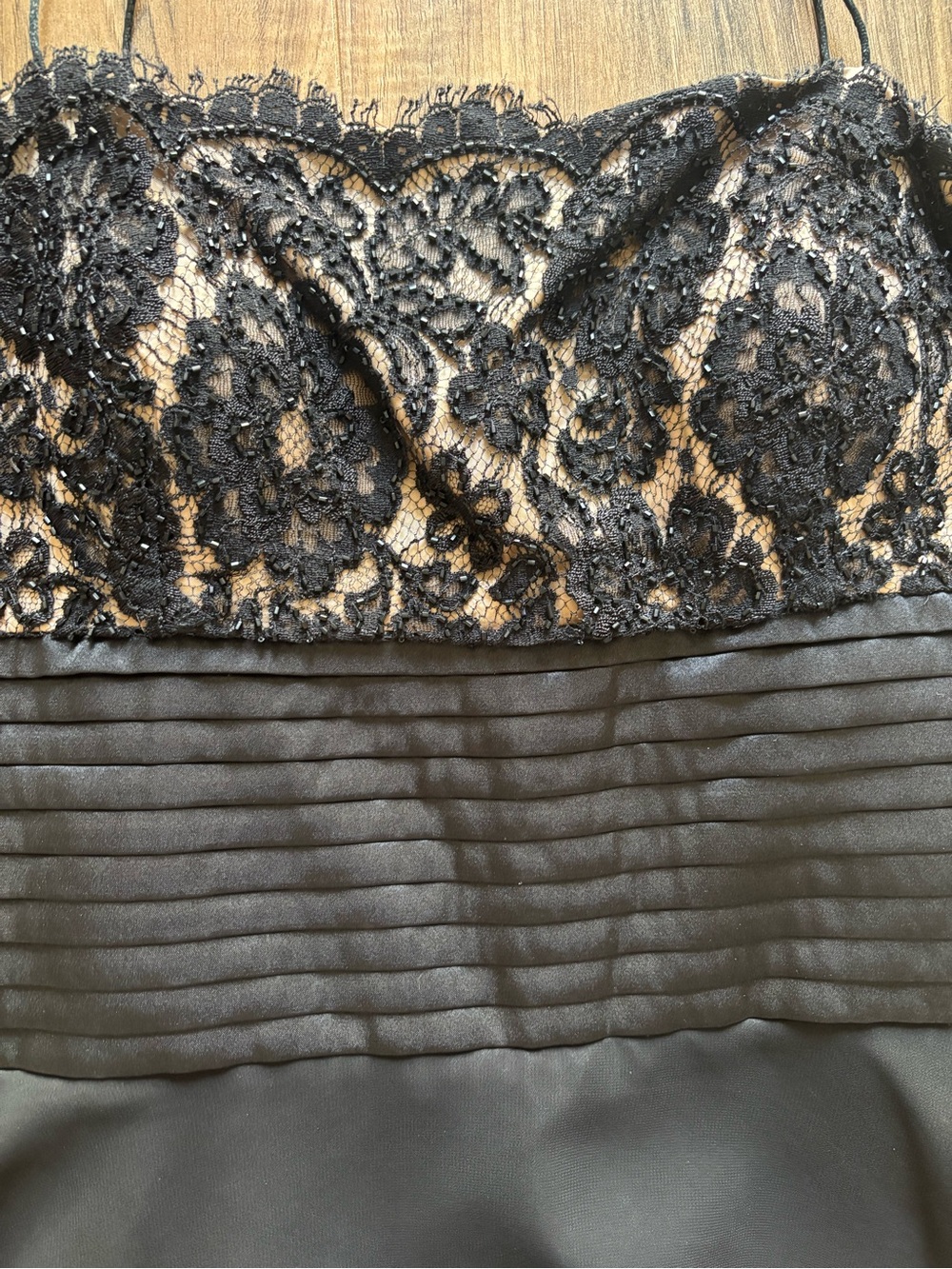David's Bridal black lace spaghetti strap mini dress with zipper back. Size 14 - Picture 2 of 3